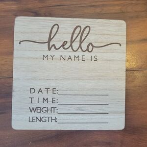NEW Wooden Baby Birth Announcement Sign
